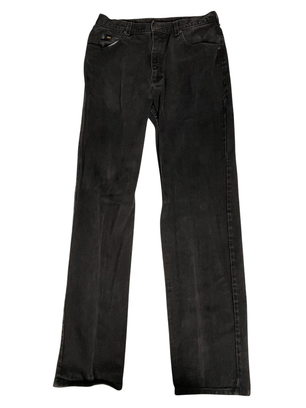 Lee Jeans Mens 34x32 Black Gray Denim Straight Leg 5 Pocket Classic (32x34.5)